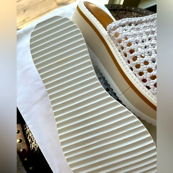 🤍CLERGERIE FAUSTA LEATHER PLATFORM SANDALS IN WHITE 39 9